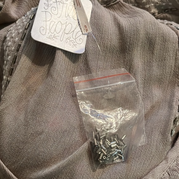 Free People Beaded Beige Wavelengths Tunic - Picture 4 of 5